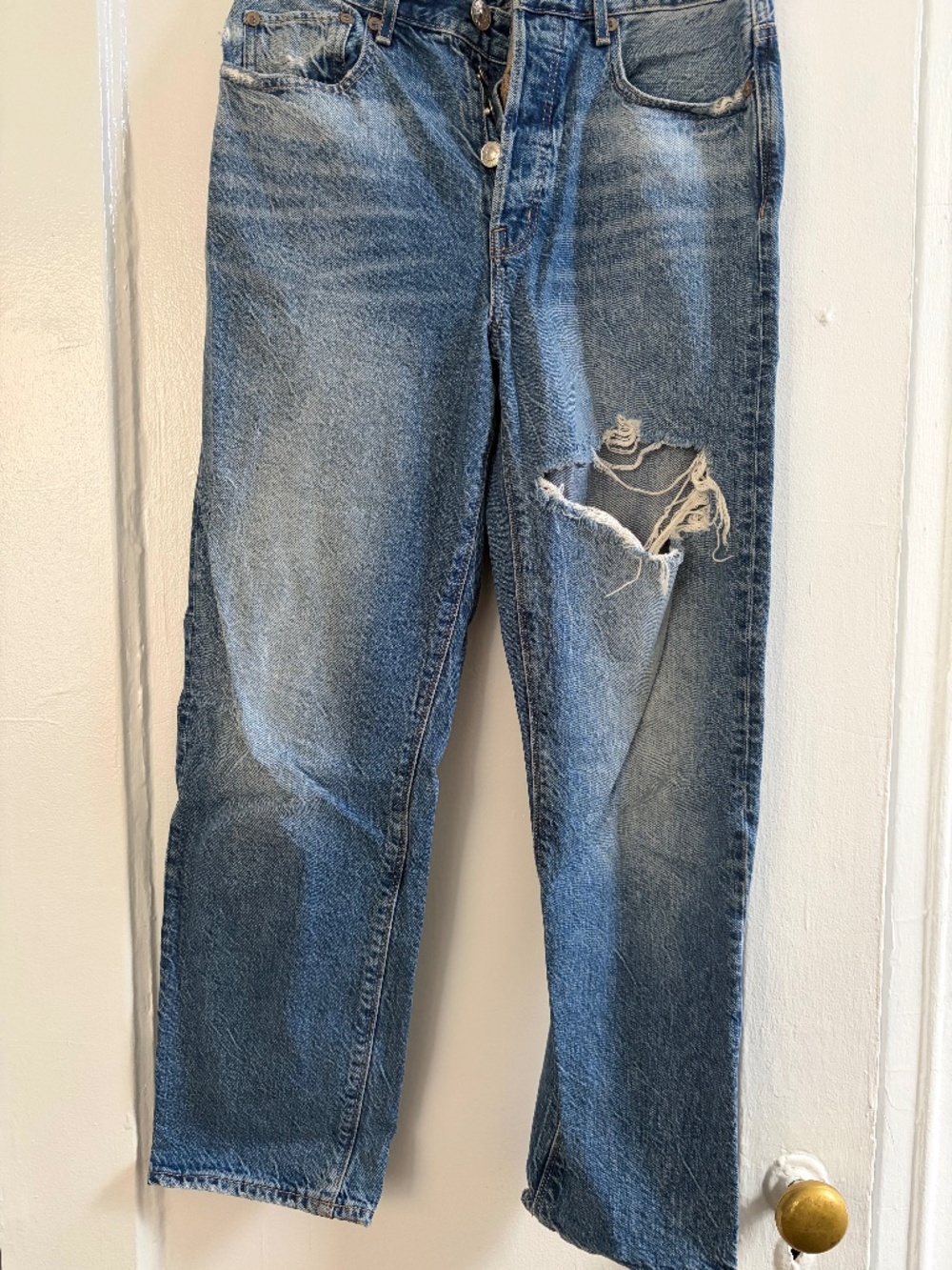 Ripped blue denim jeans from American Eagle